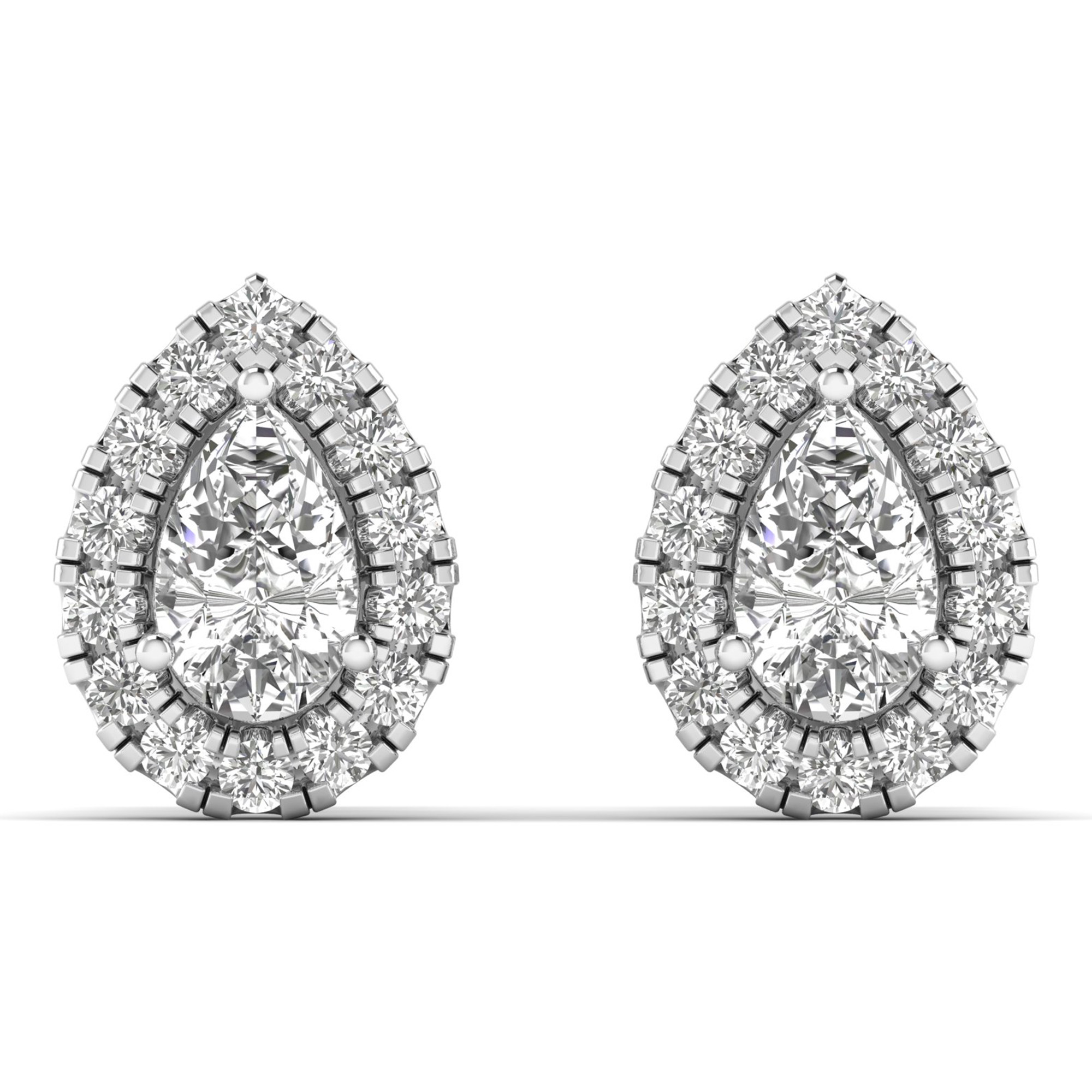 Pearl cut diamond studs