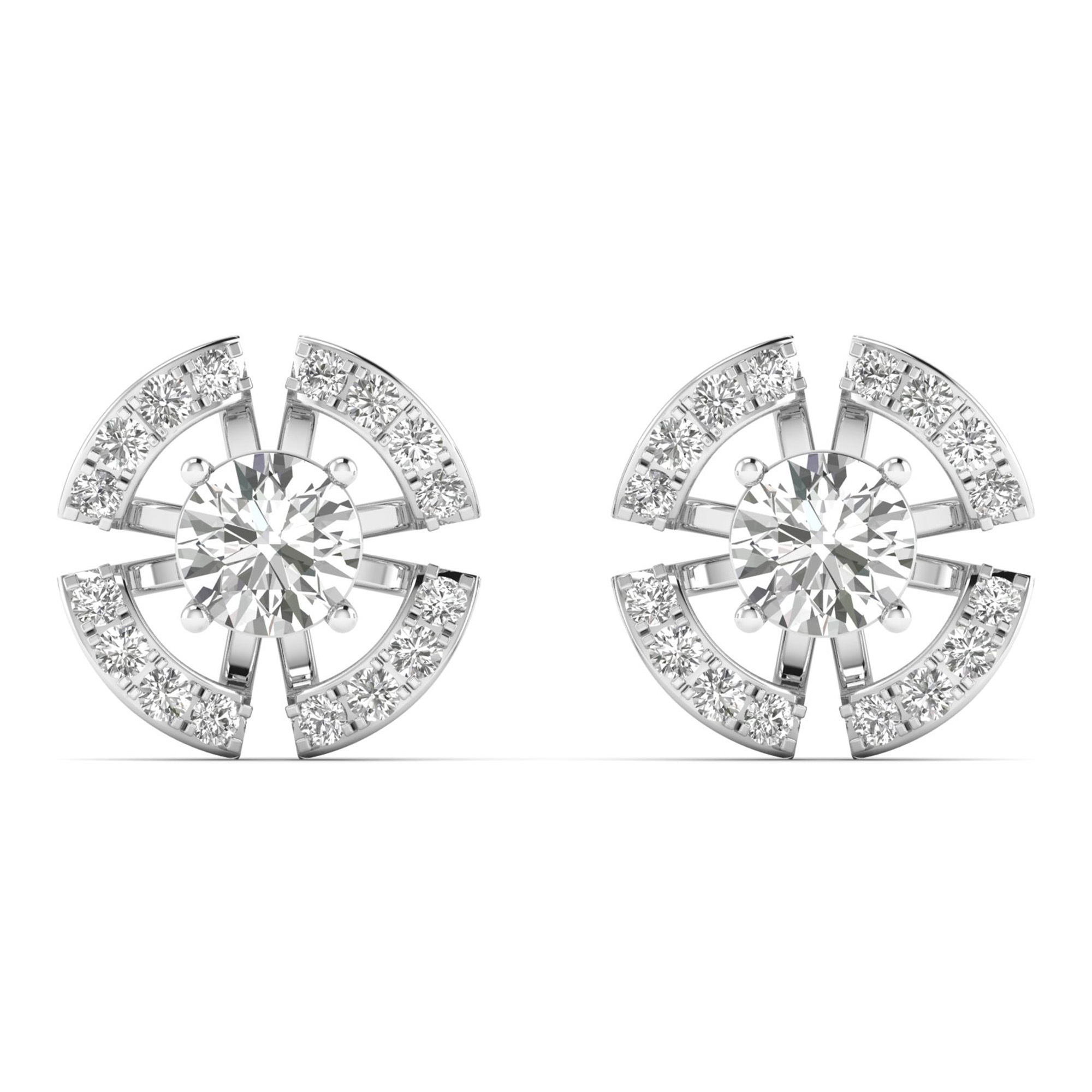 Flora Heavily studded diamonds studs